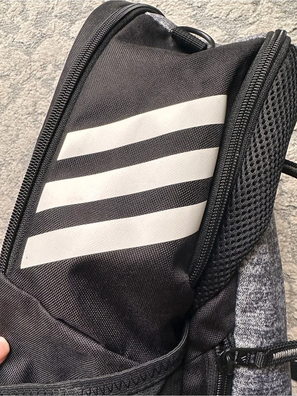 Adidas Stadium 3 Black and Heather Gray Athletic Sport Ball Backpack